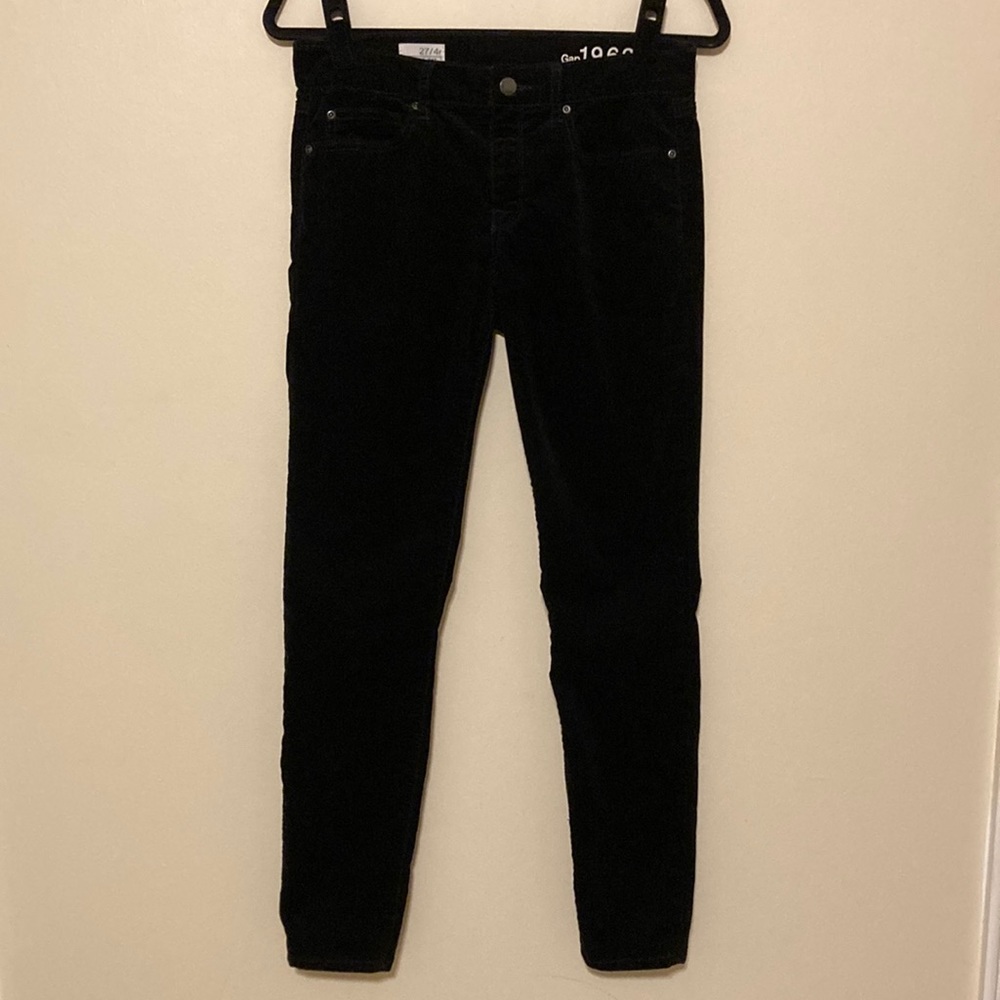 Gap 1969 Black Velvet Corduroy Legging Jean Size 27/4r